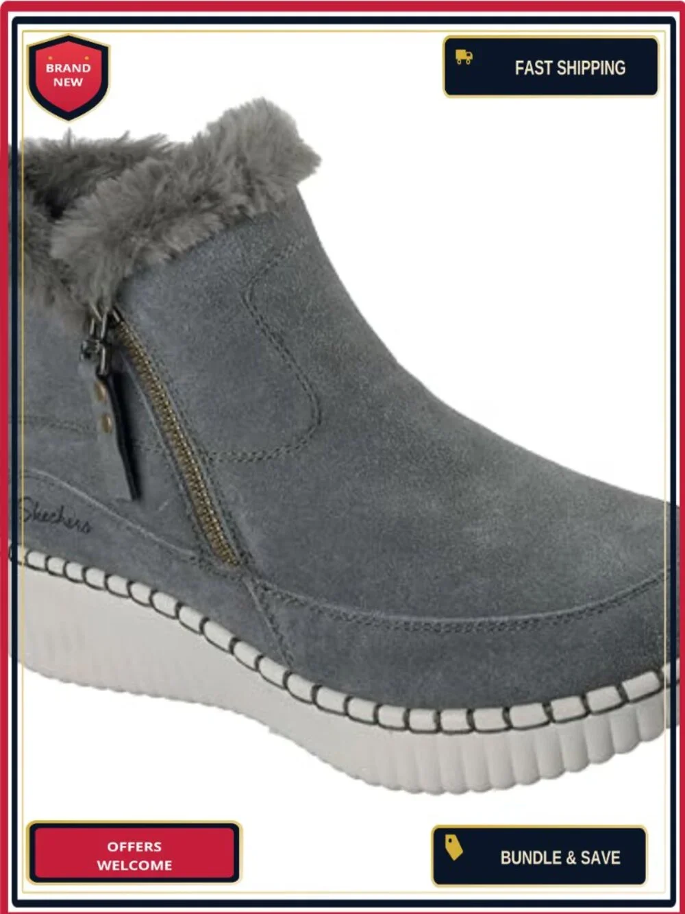 Skechers Relaxed Fit Wilshire Blvd Fresh Zip Bootie - Suede, Water Resistant,